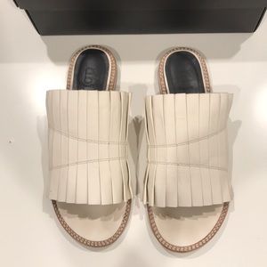 Tibi Shoes - Tibi Jill Pleated Leather Slides (Size 38.5) Tibi Shoes - Tibi Jill Pleated Leather Slides (Size 38.5)